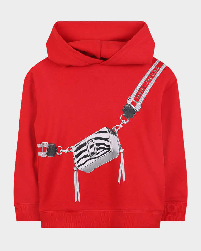 Girl's Trompe-l'oeil Bag Hooded Sweatshirt, Size 8-14